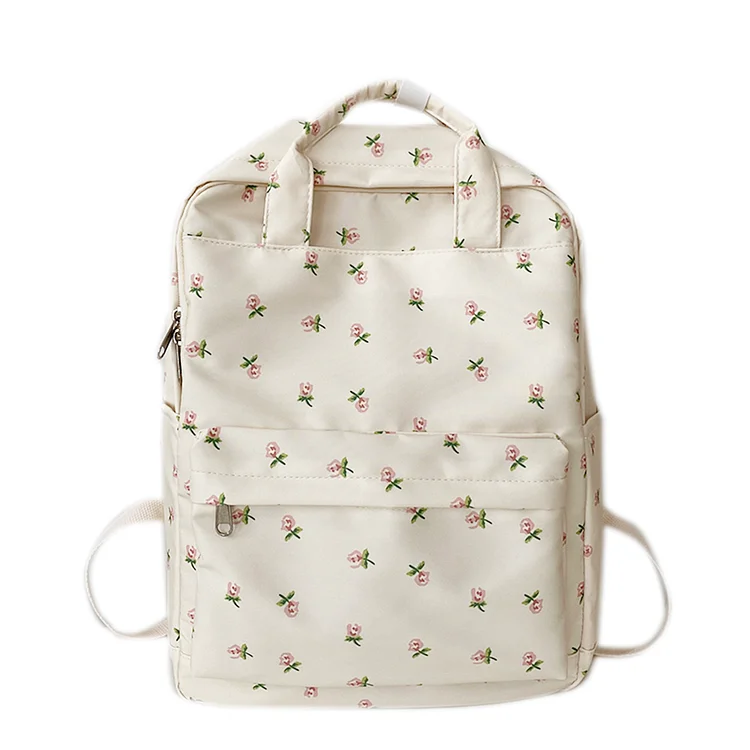Fashion Floral Backpack Large Capacity Student Shoulder School Bag (A)