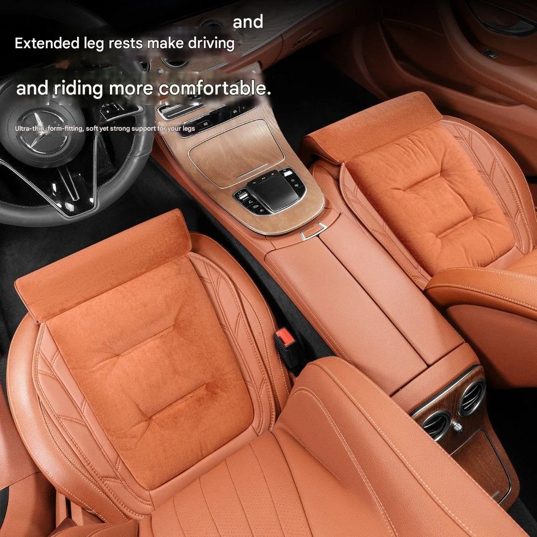 Car flannel extended leg rest seat cushion premium feel warm car seat mat