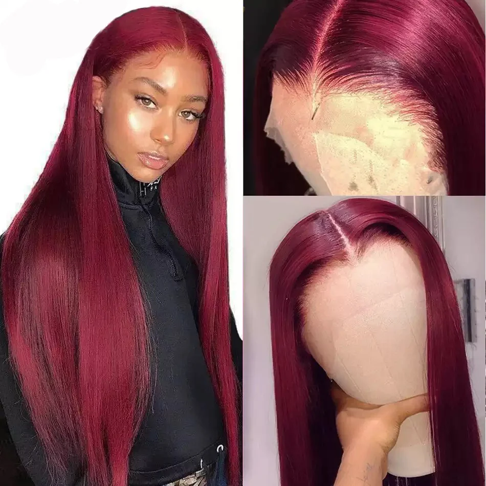Jewtribute Hair®|Red Hair Wigs Brazilian Straight Lace 