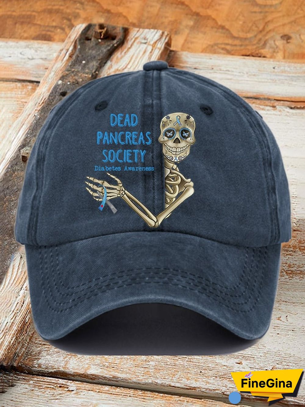 Retro Diabetes Awareness Dead Pancreas Society Print Baseball Cap