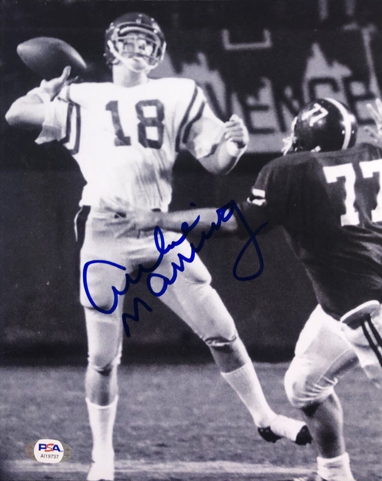 Archie Manning Signed Autographed 8x10 Photo Poster painting Ole Miss Rebels Psa/Dna