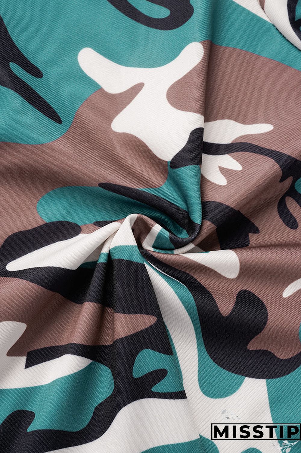 Coffee Casual Print Patchwork Slit O Neck Short Sleeve Two Pieces