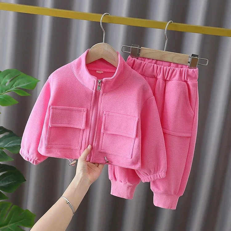 お気に入り シンプル 切り替え トップス+パンツ 女の子 男の子 セットアップ