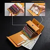 Multifunctional accordion-style genuine leather box wallet