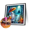 40x40cm Halloween Geist 5D DIY Vollbohrer Runde Diamond Malerei Kit Wohnkultur