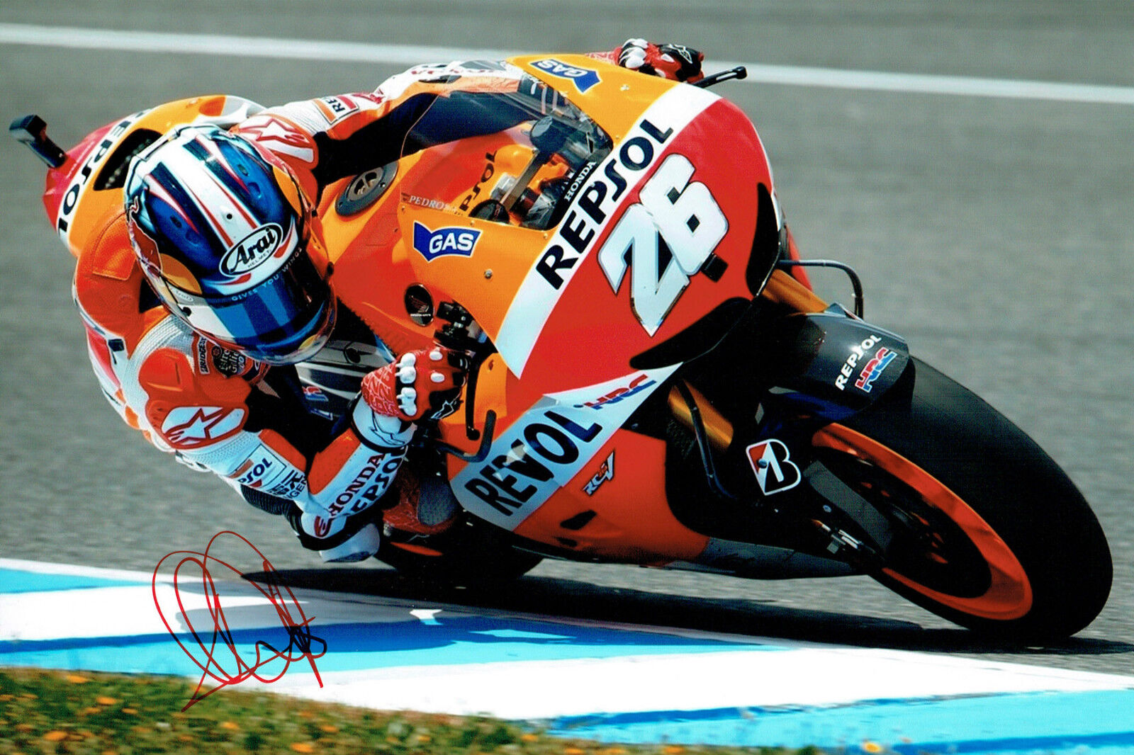 Dani PEDROSA 2015 SIGNED MOTOGP 12x8 HONDA Photo Poster painting AFTAL COA Autograph