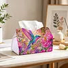 (24cm)Diamond Art Tissue Box DIY PU Napkin Cover for Home Decoration(Bird)