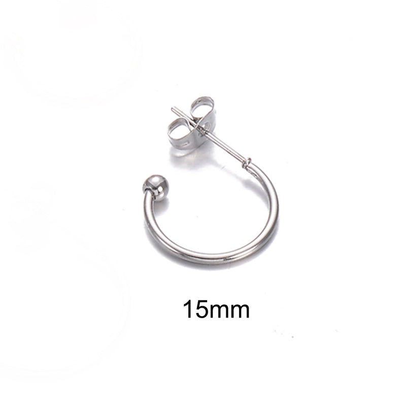 10 PCS/Package 304 Stainless Steel Solid Color Hook Earring Findings