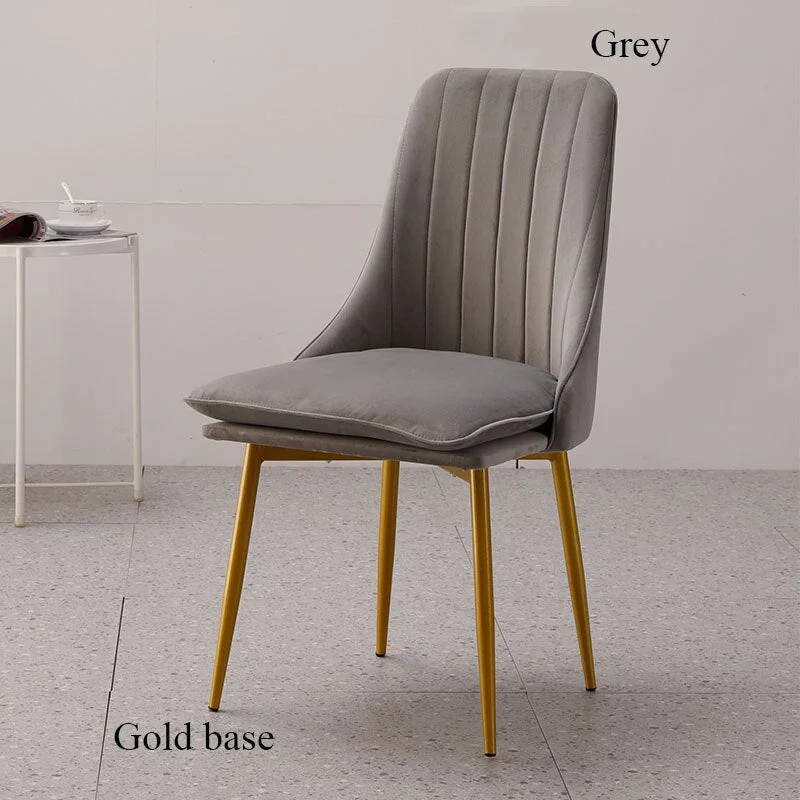 Nordic Minimalist Dining Chair Modern Sponge Velvet Restaurant Furniture Chair China Iron Art Design Chair Office Metal Chair