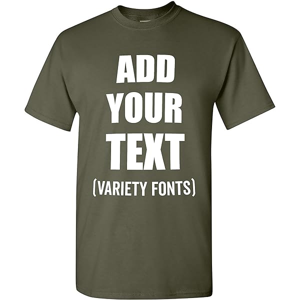 Custom T-Shirt Add Your Text Personalized T Shirt for Men & Women Cotton Tee Large Gray