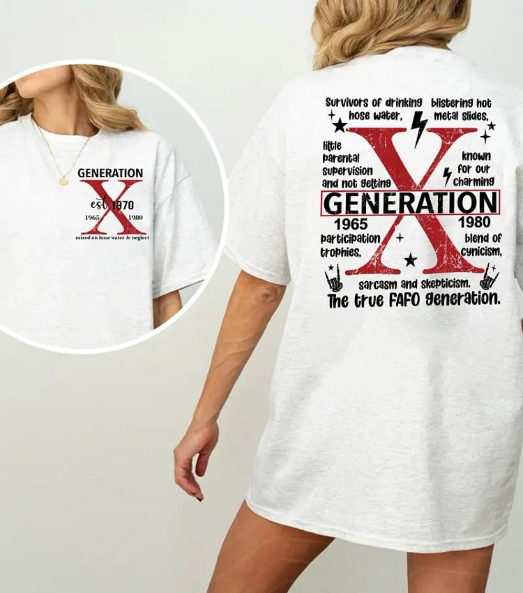 Custom Year Unisex Gen X "The True FAFO Generation" Tees, Hoodies & Sweatshirts