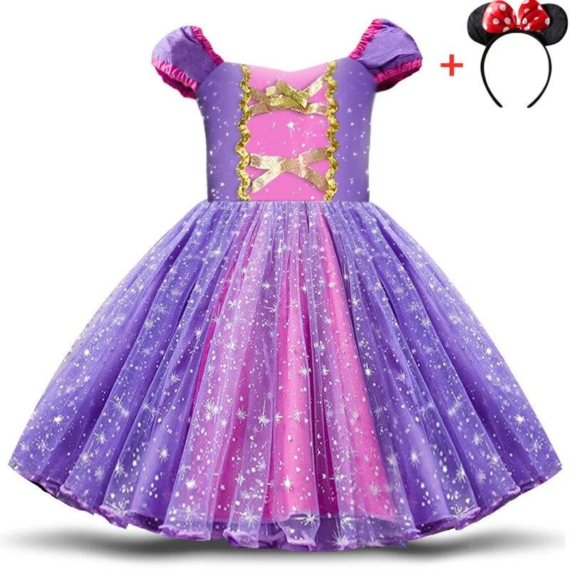 Cute Baby Girls Dot Princess Dress Children Birthday Cosplay Costume Kids Halloween Party Vestidos Clothing