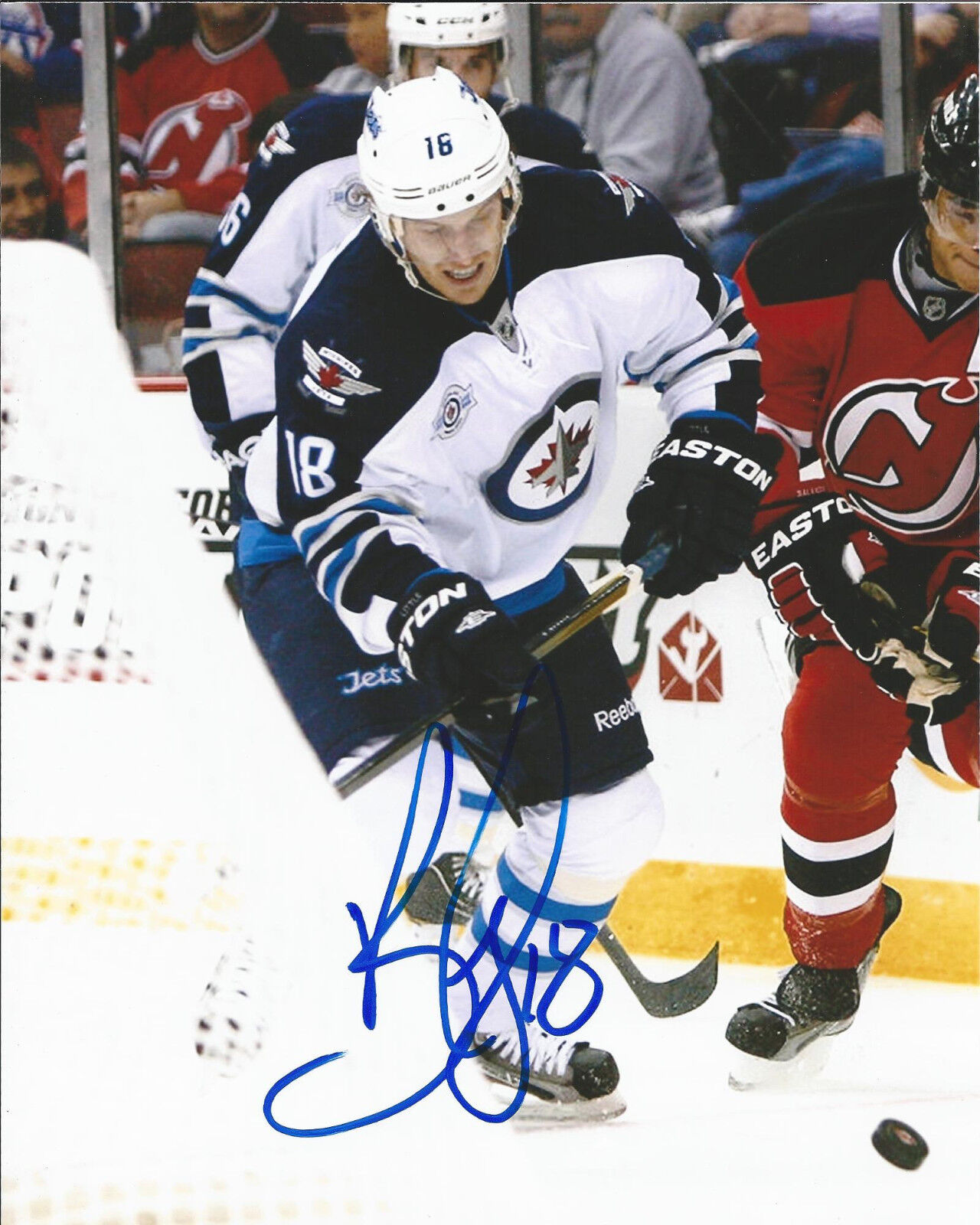WINNIPEG JETS BRYAN LITTLE SIGNED 8X10 Photo Poster painting W/COA HAND SIGNED IN PERSON