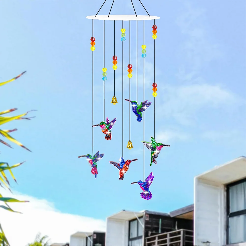 DIY Hummingbird Diamond Art Sun Catcher Butterfly DIY Crystal Wind Chime for Window