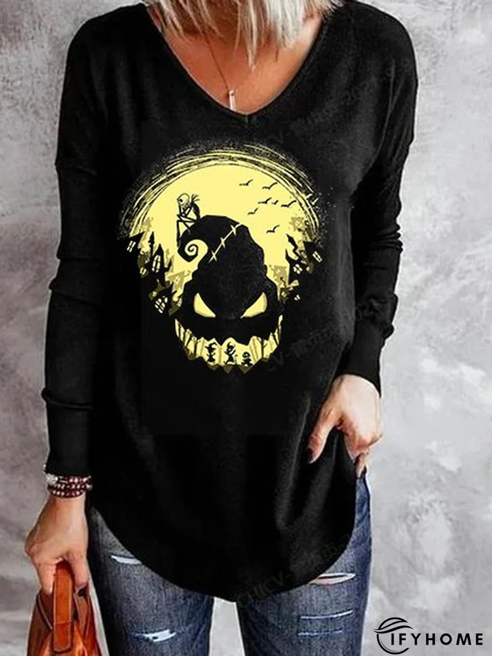 Halloween Casual long Sleeve Tunic T-Shirt | IFYHOME