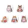 5Pcs Diamond Painting 2D Flat Love Cat Shake Car Ornaments for Center Console