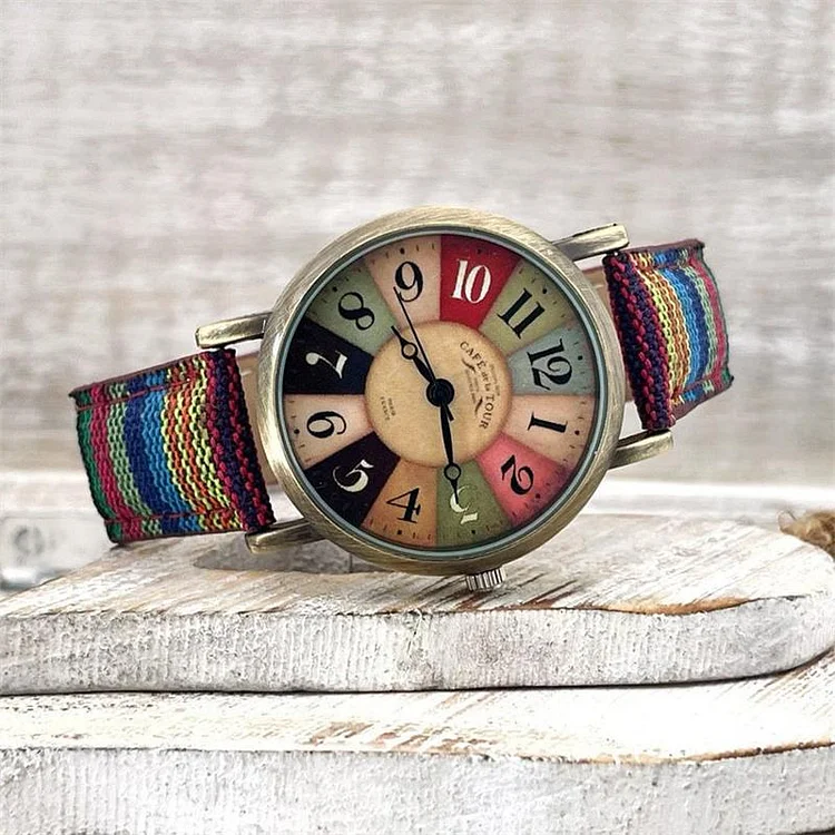 Watches with Multicolour Rainbow Pattern