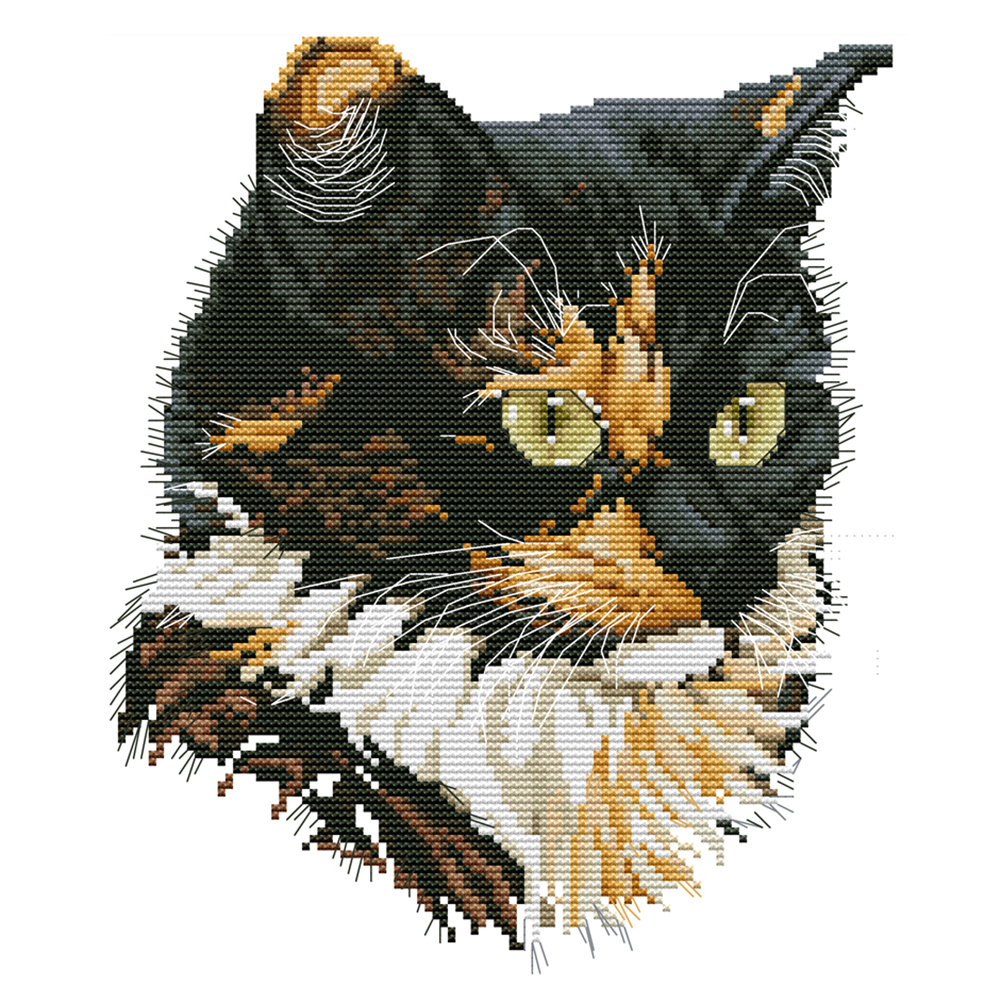 

Cat - 14CT Stamped Cross Stitch - 27*30CM, 501 Original