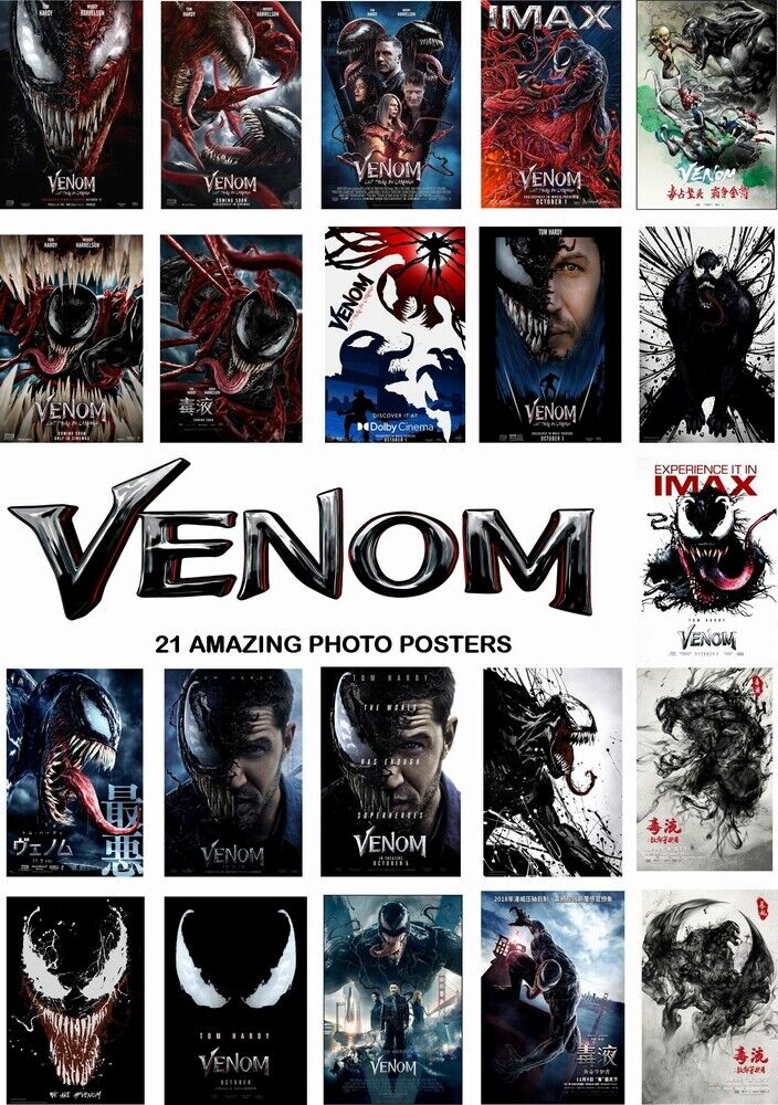 VENOM & LET THERE BE CARNAGE - 21 MOVIE POSTERS - HIGH QUALITY Photo Poster painting POSTERS