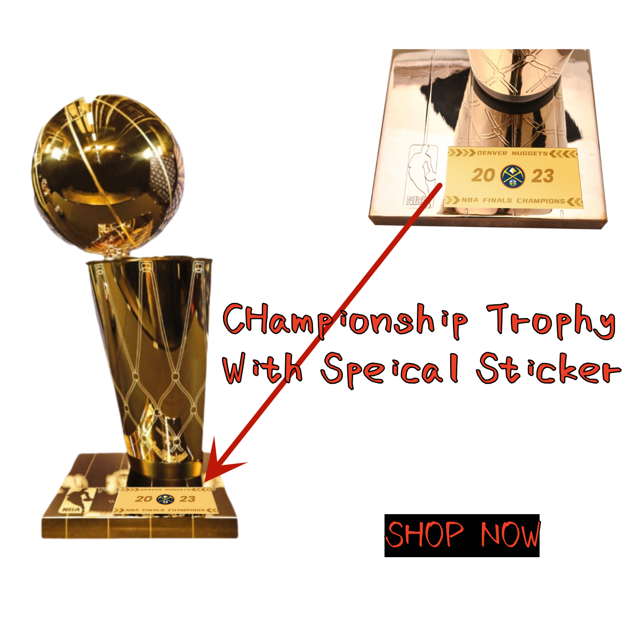 【NBA】 Larry O'Brien NBA Championship Ring Trophy, Denver Nuggets 11.8in