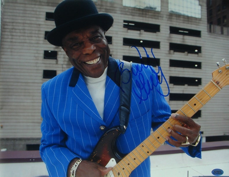 BUDDY GUY SIGNED Photo Poster painting Stone Crazy Damn Right Ive Got the Blues 11x 14 wcoa
