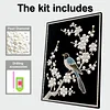 DIY Pearl Painting Magpie with Frame for Home Wall Decor(30x40cm)