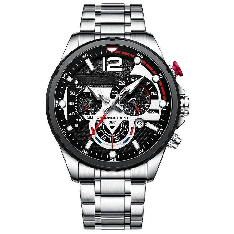 luminous quartz men's watch