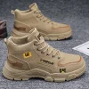 CAT&reg;Sapatos casuais masculinos Botins leves de couro