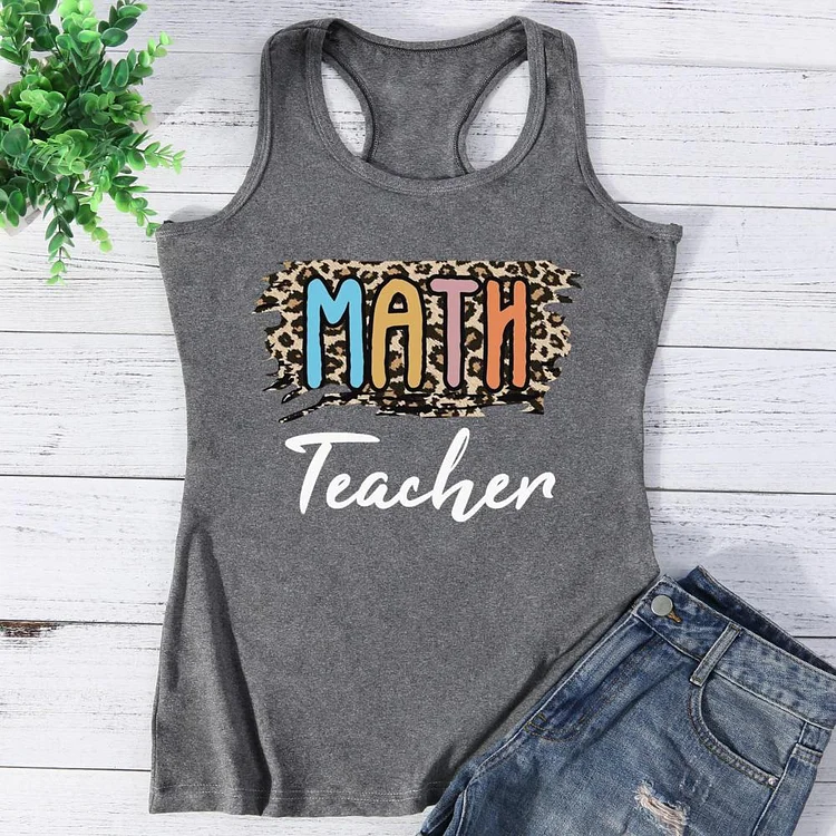 Funny Math Teacher Leopard Vest Top