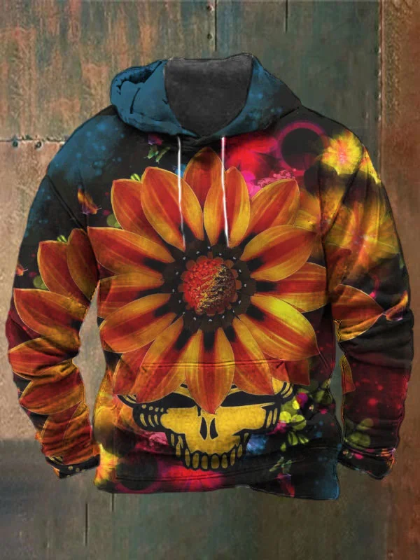 Unisex Skull Print Heavyweight Hoodies