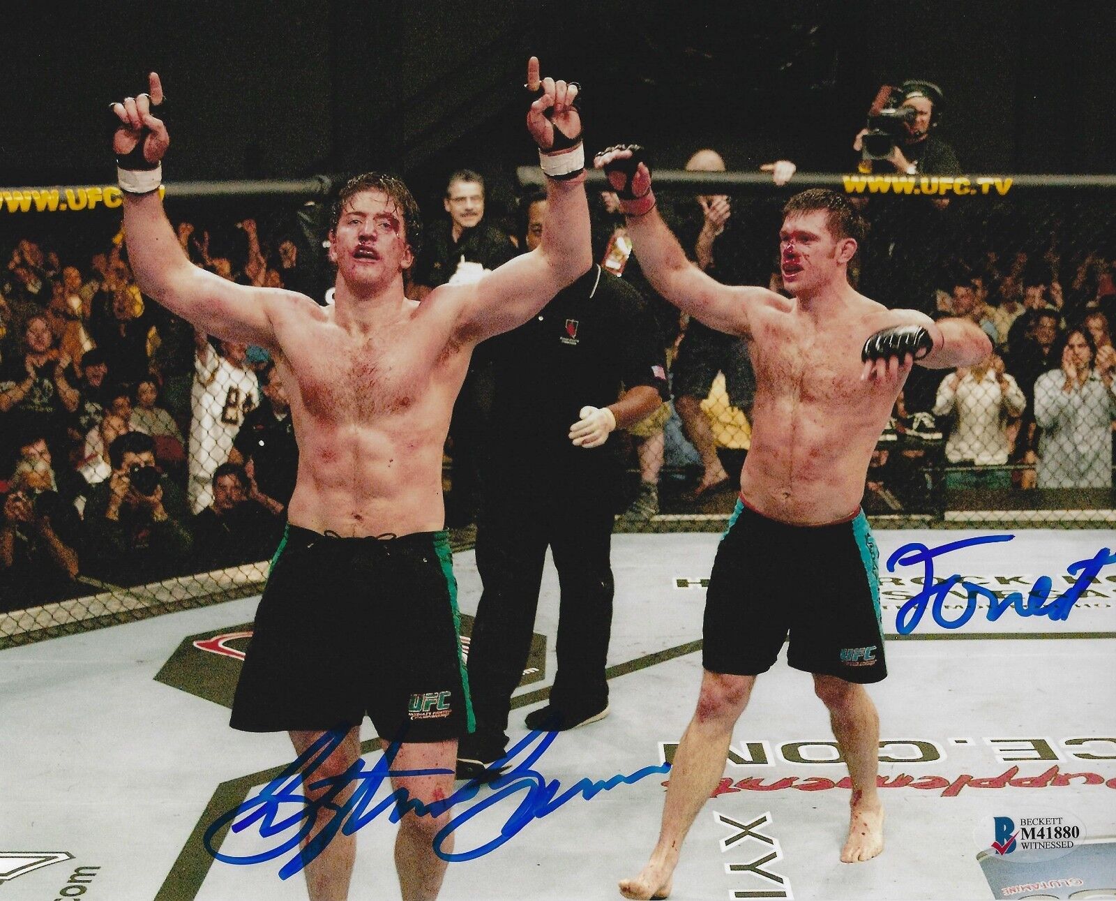 Forrest Griffin Stephan Bonnar Signed 8x10 Photo Poster painting BAS COA UFC Picture Autograph 2