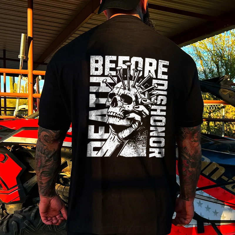 Death Before Dishonor Printed Men's T-shirt - Livereid