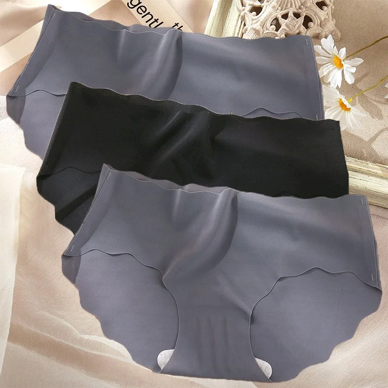 3PCS/Set Sexy Panties Women Seamless Underwear Female Briefs Underpants Invisible Intimates Lingerie One-Piece Low Waist Pantys