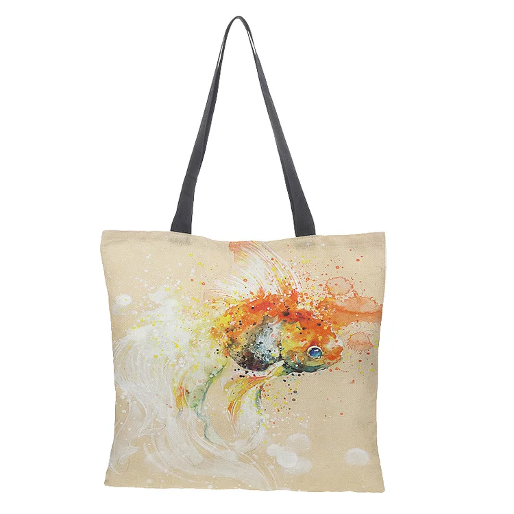 Linen Eco-friendly Tote Bag - Bird