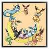 (Stamped/Counted) Evolution Form Of Pok&eacute;mon Eevee - 11CT Cross Stitch 50*50cm/19.69*19.69in