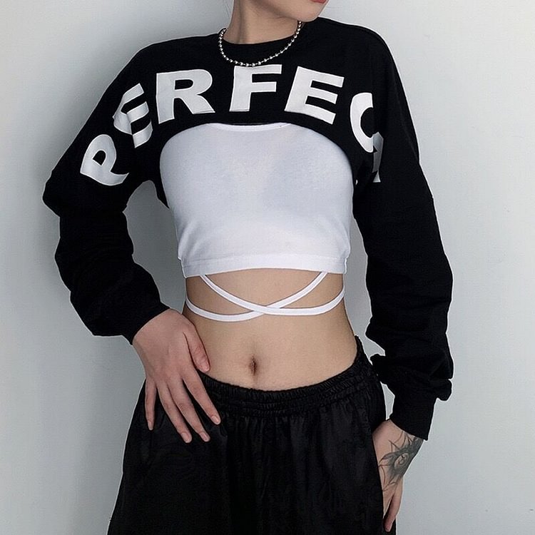 2-Piece Letter Printed Vest Top