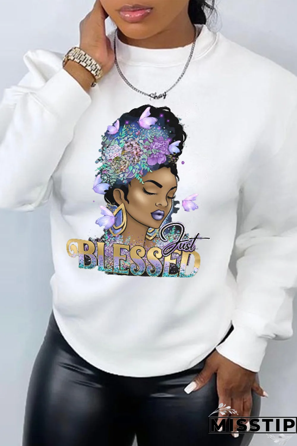 Grey Casual Street Print Patchwork Letter O Neck Tops