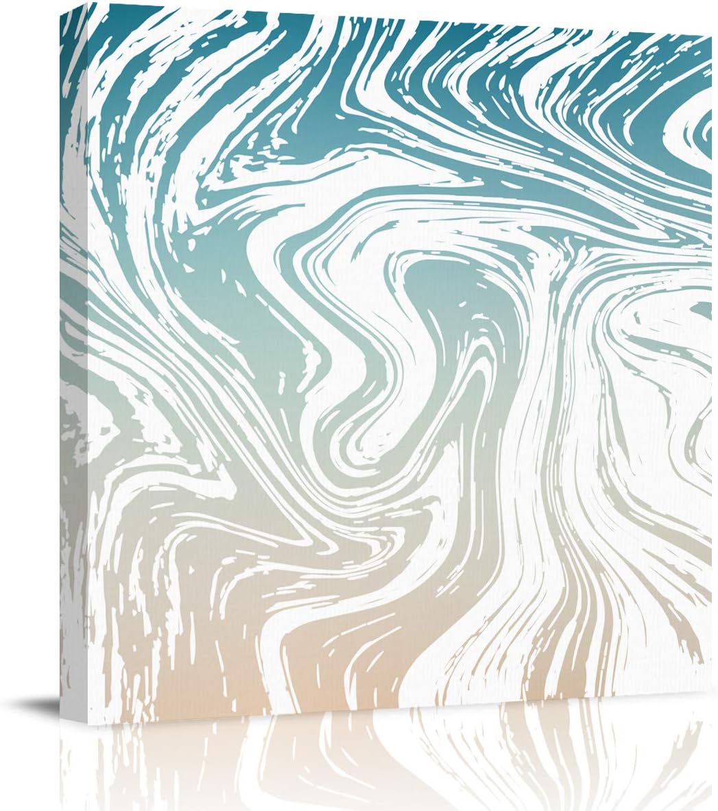 Marble Wall Art Decor, Painting Pictures On Canvas Room Decor Abstract Crack Marble Pattern Artwork Poster & Print for Bedroom Living Room Bathroom Kitchen Home Office,Framed 12x12in