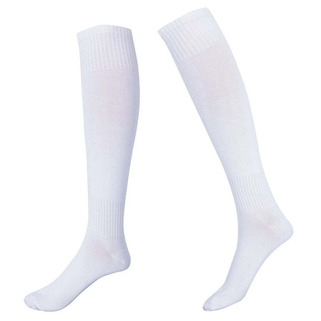 Hirigin Cool Mens Socks Sport football Soccer Long Socks Near Knee High Sock Baseball Hockey Y White Yellow Blue Socks