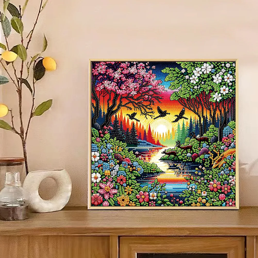 Diamond Painting - Partial Special Shaped Drill - Flower Tree(Canvas|30*30cm)