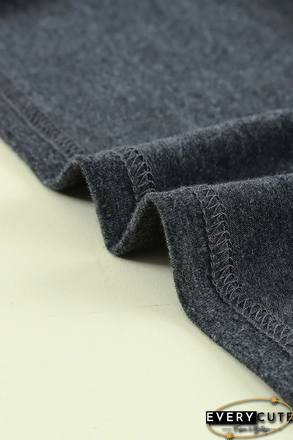 Black Ribbed Knit V Neck Short Sleeve Top