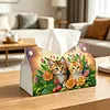Large Size DIY Twin Kittens Bloom Diamond Painting Tissue Box