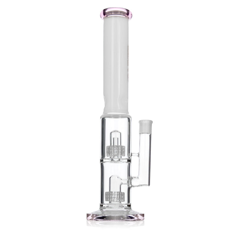 Glass Water Pipe with Double Tire Percolator for Smoking