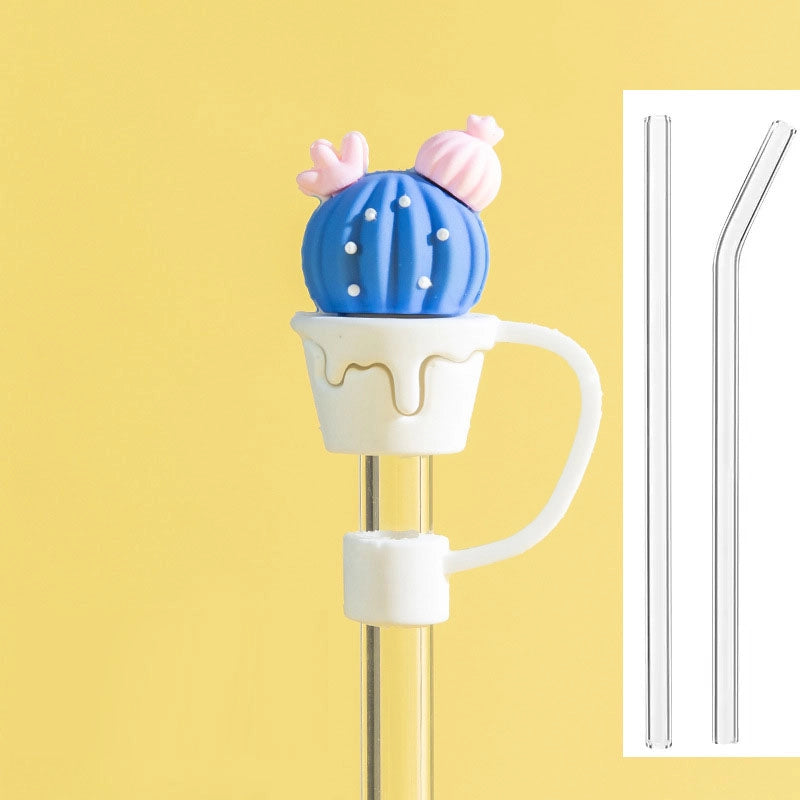 Casual Elegant Cute Flower Silica Gel Straw Decorative Cap 1 Piece