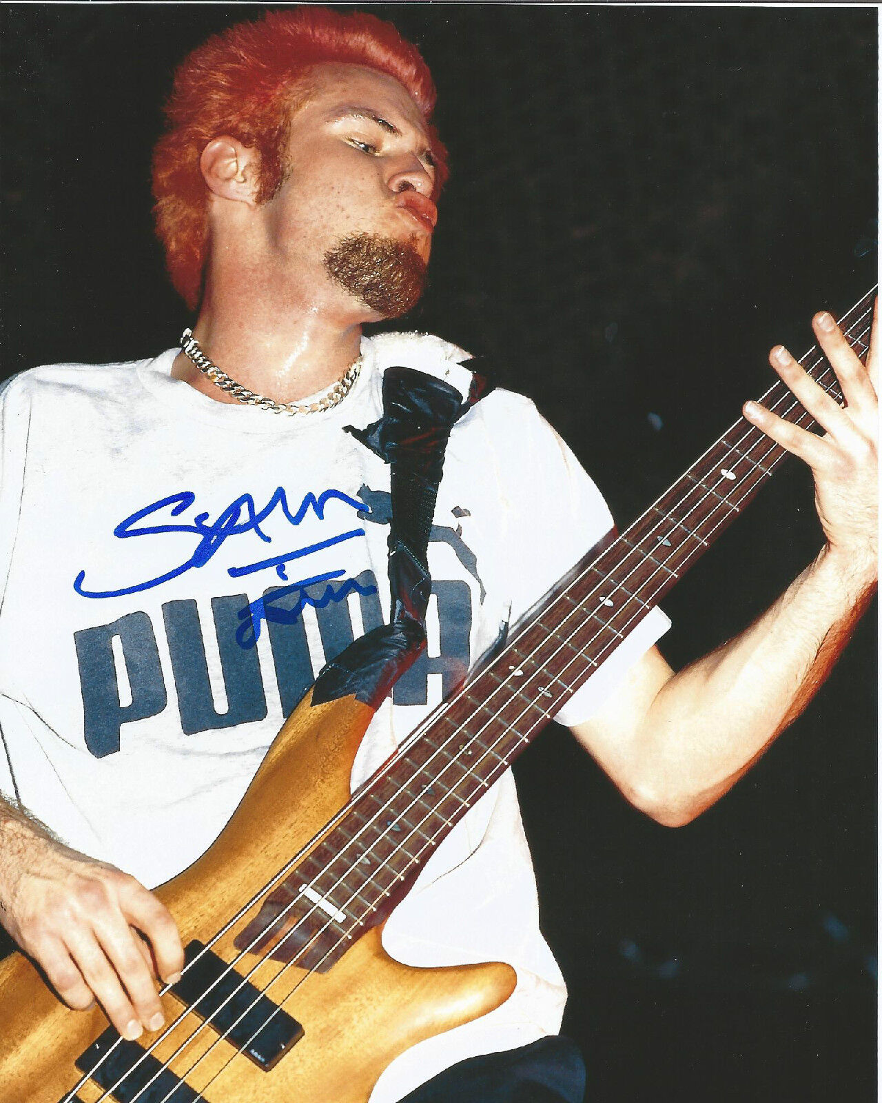 LIMP BIZKIT BASSIST SAM RIVERS HAND SIGNED AUTHENTIC 8X10 Photo Poster painting w/COA