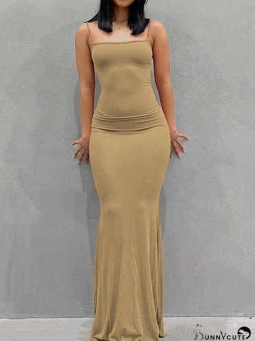 Dresses Sling Square Neck Slim Dress for Women