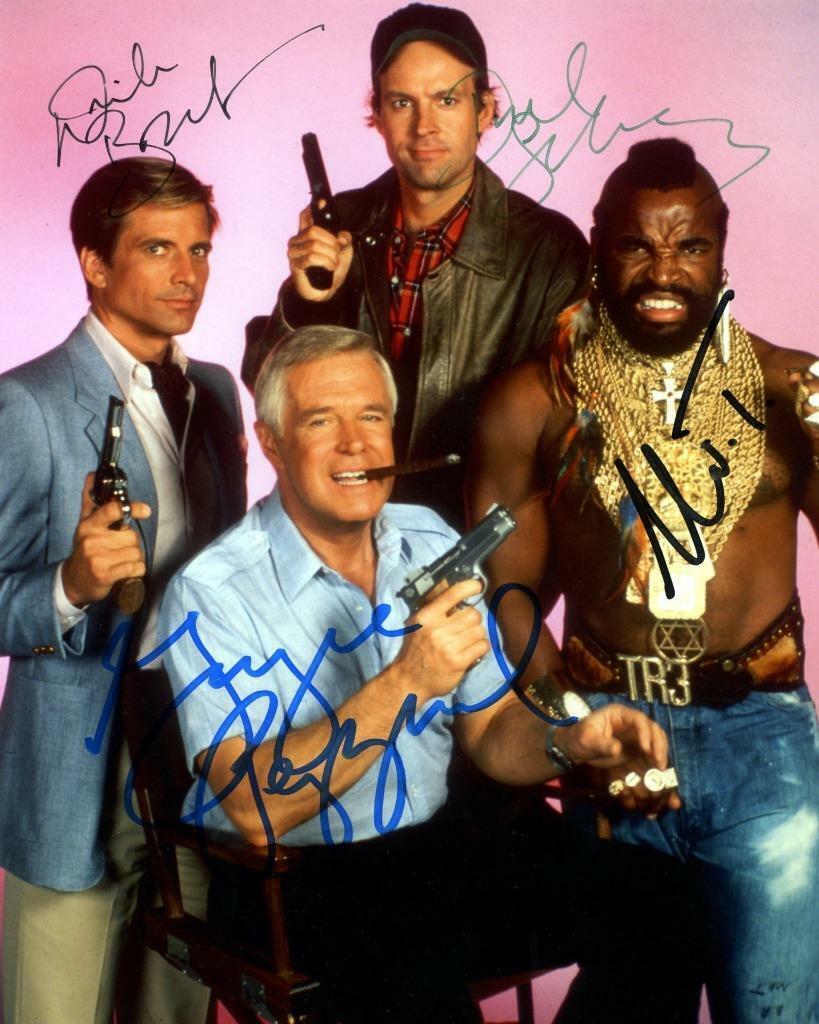 THE A TEAM 4x Peppard Benedict Schultz Mr T SIGNED 10 X 8