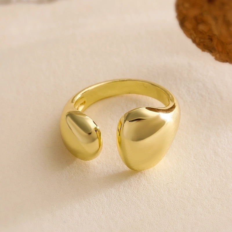 Copper Geometric Open Rings