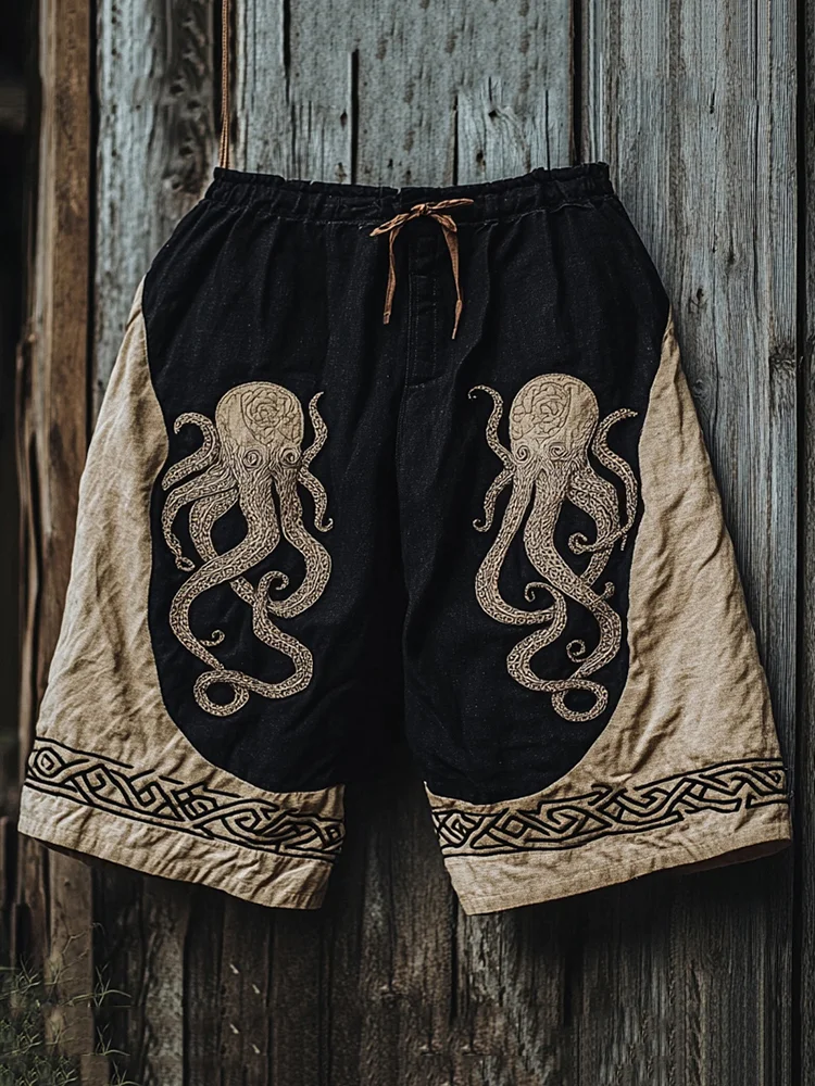 Men's Viking Rune Mythical Life Of Cthulhu Knot Graphics Sports Shorts