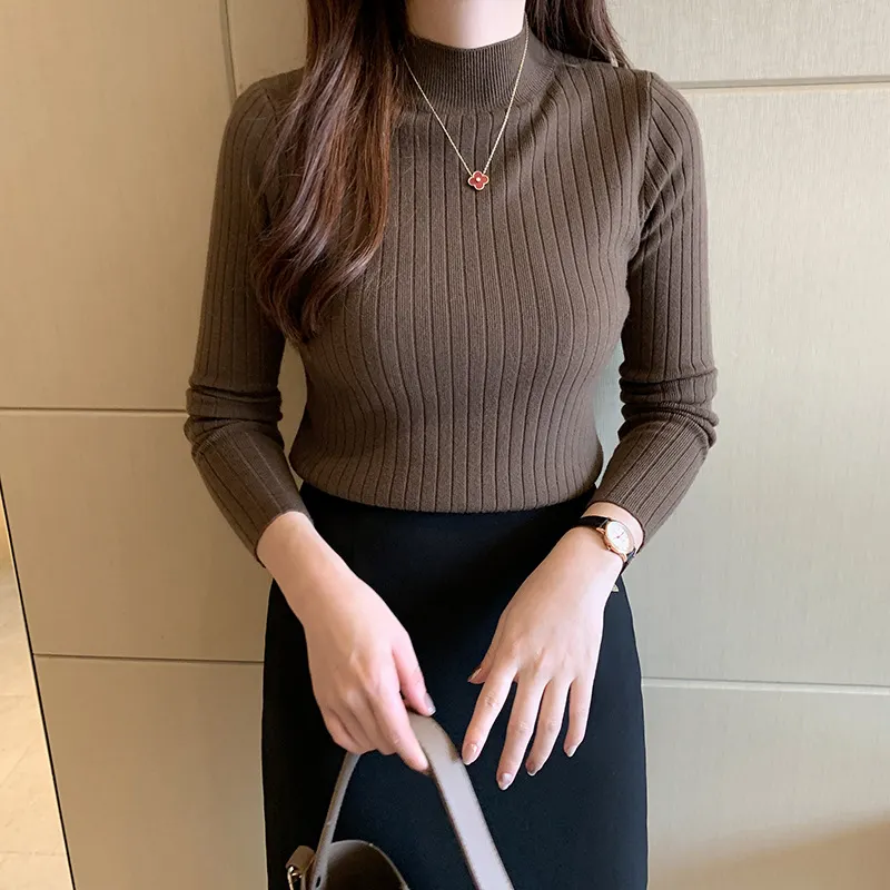Uveng Uveng Collar Bottomed Bottom Shirt Women With Thin 2025 Autumn And Winter 2025 New Long-Sleeved Knitted Shirt